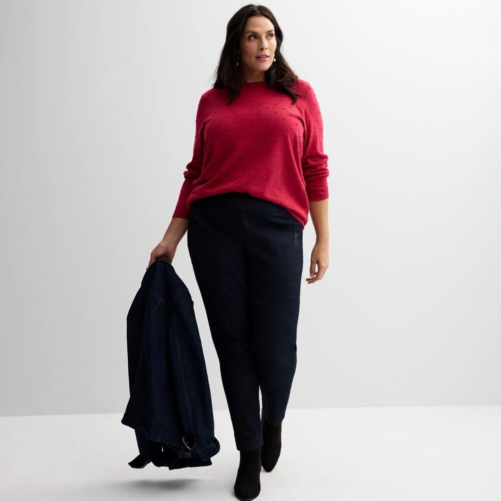 Croft & Barrow Sweater Size XXL Red Rose Crewneck Bobble Pullover Women's NWT